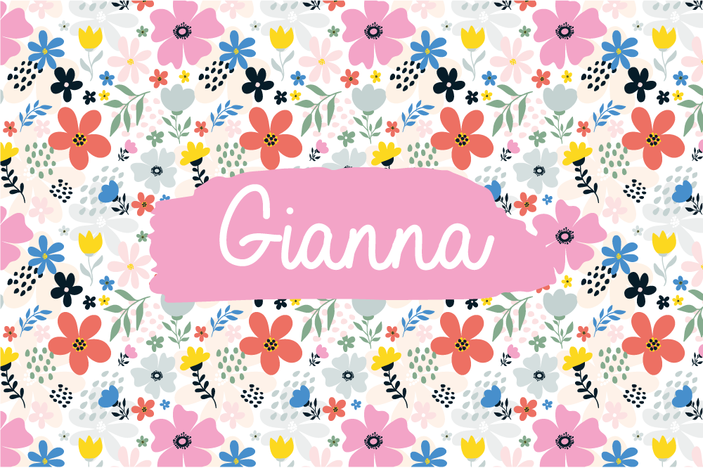 Mantel individual rectangular Bonitas flores de colores - TenVinilo