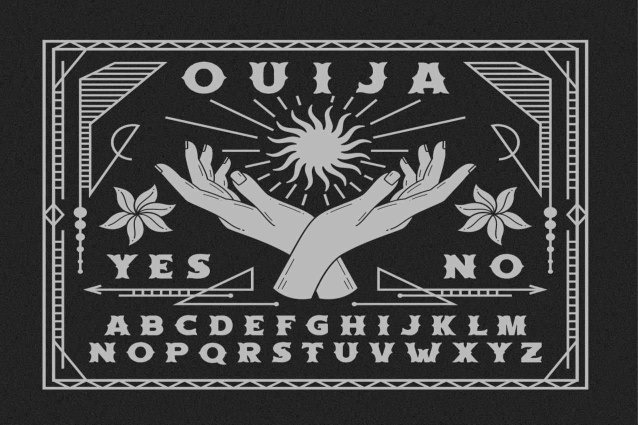 Individual de mesa frase tablero ouija manos - TenVinilo