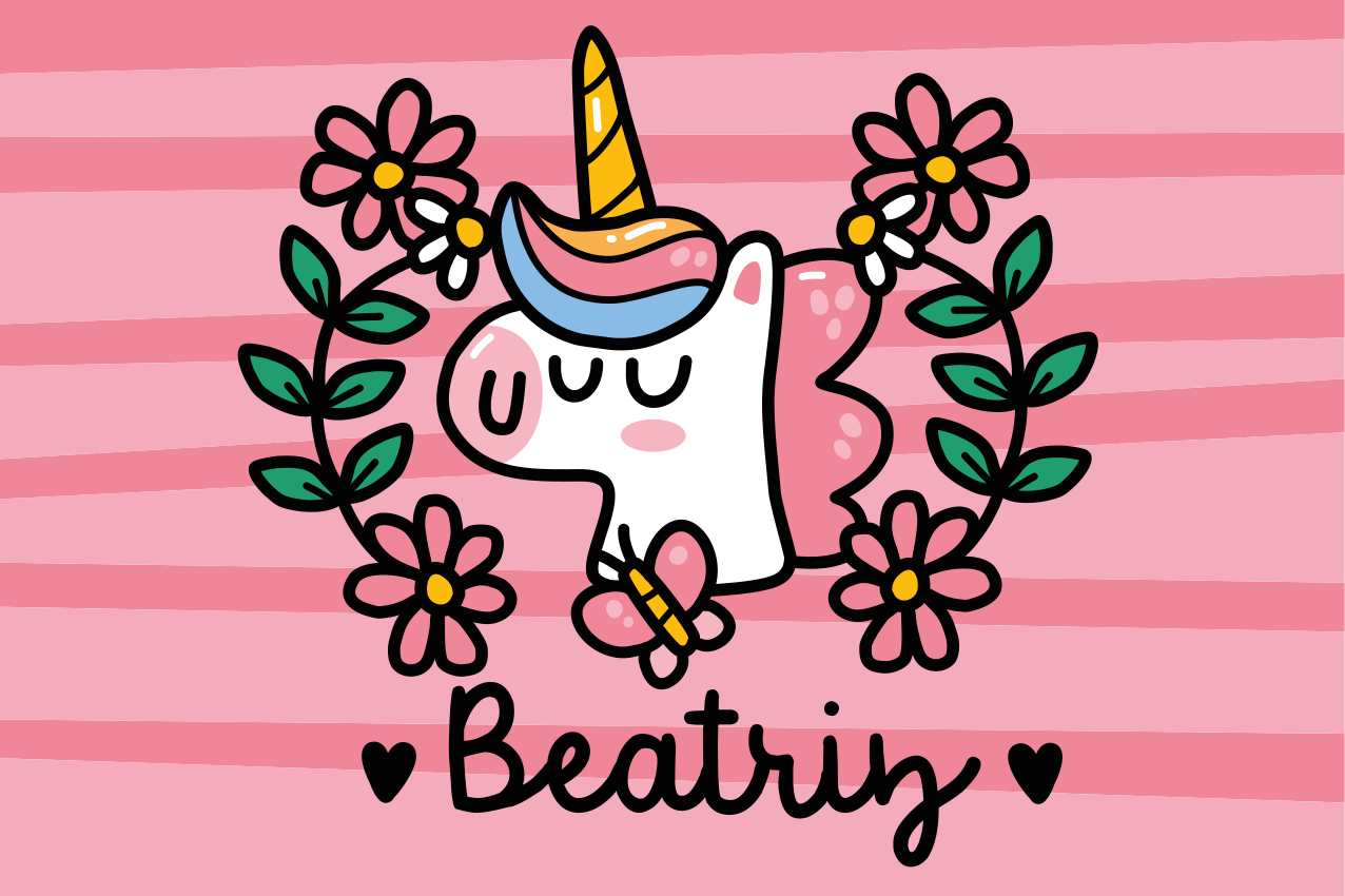 Individual de mesa infantil unicornio soñador con flores - TenVinilo