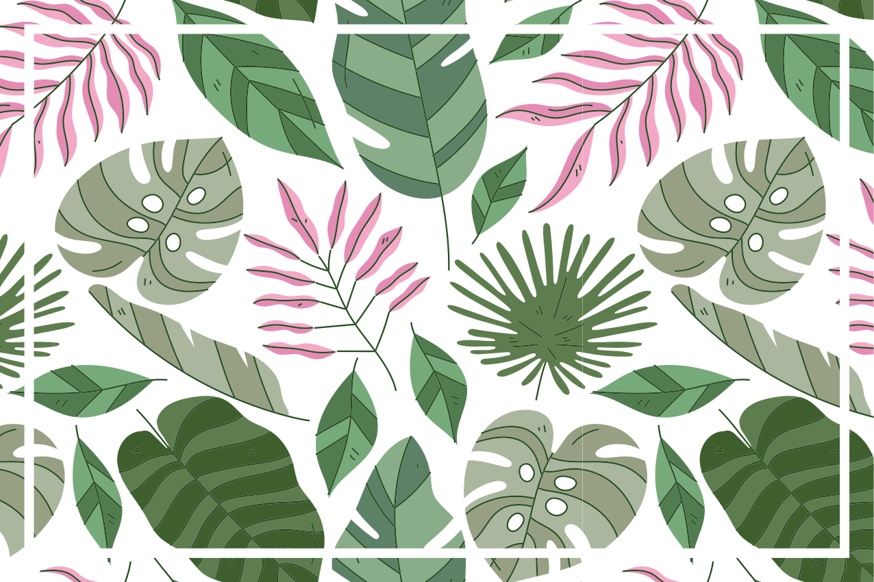 Mantel individual elegante Plantas de jardín minimalista tropical - TenVinilo