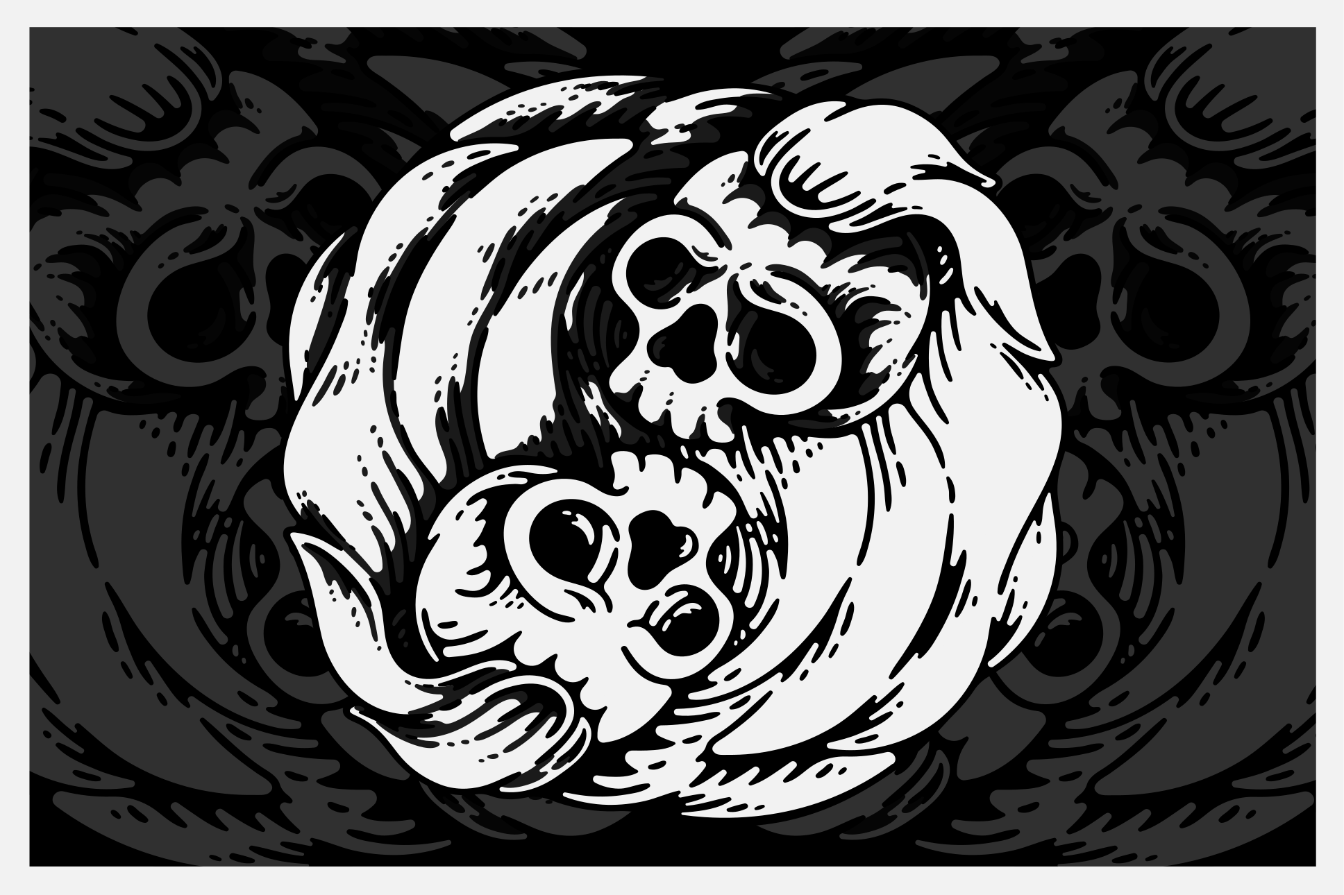 Mantel individual original Yin yang en blanco y negro - TenVinilo