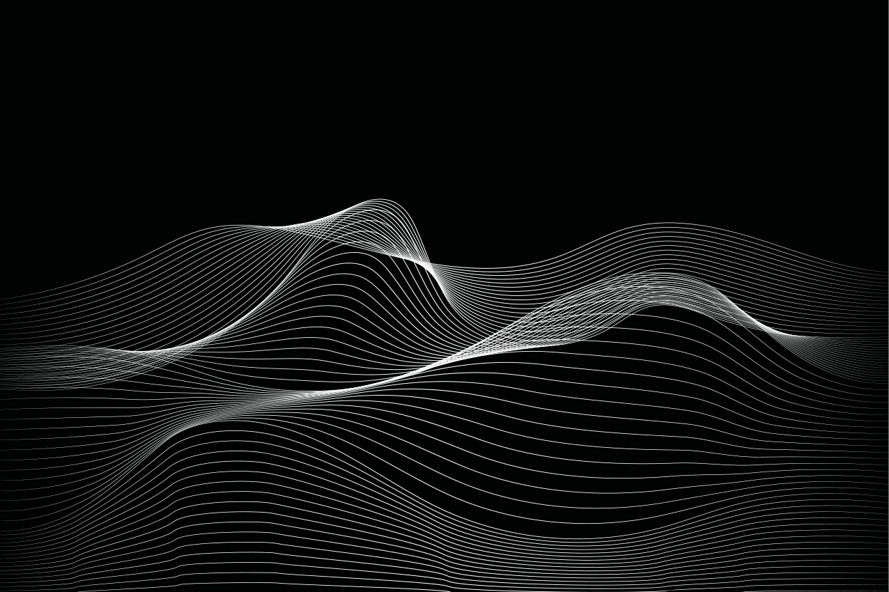 Mantel individual moderno Onda negra abstracta 3d - TenVinilo