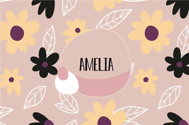 Individual de mesa infantil estampado botánico personalizado - TenVinilo