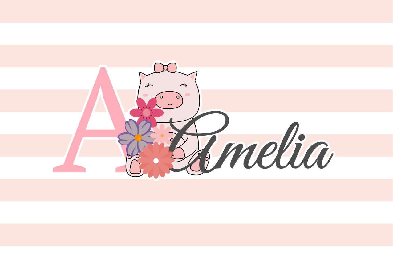 Individual de mesa infantil personaje cerdito lindos - TenVinilo