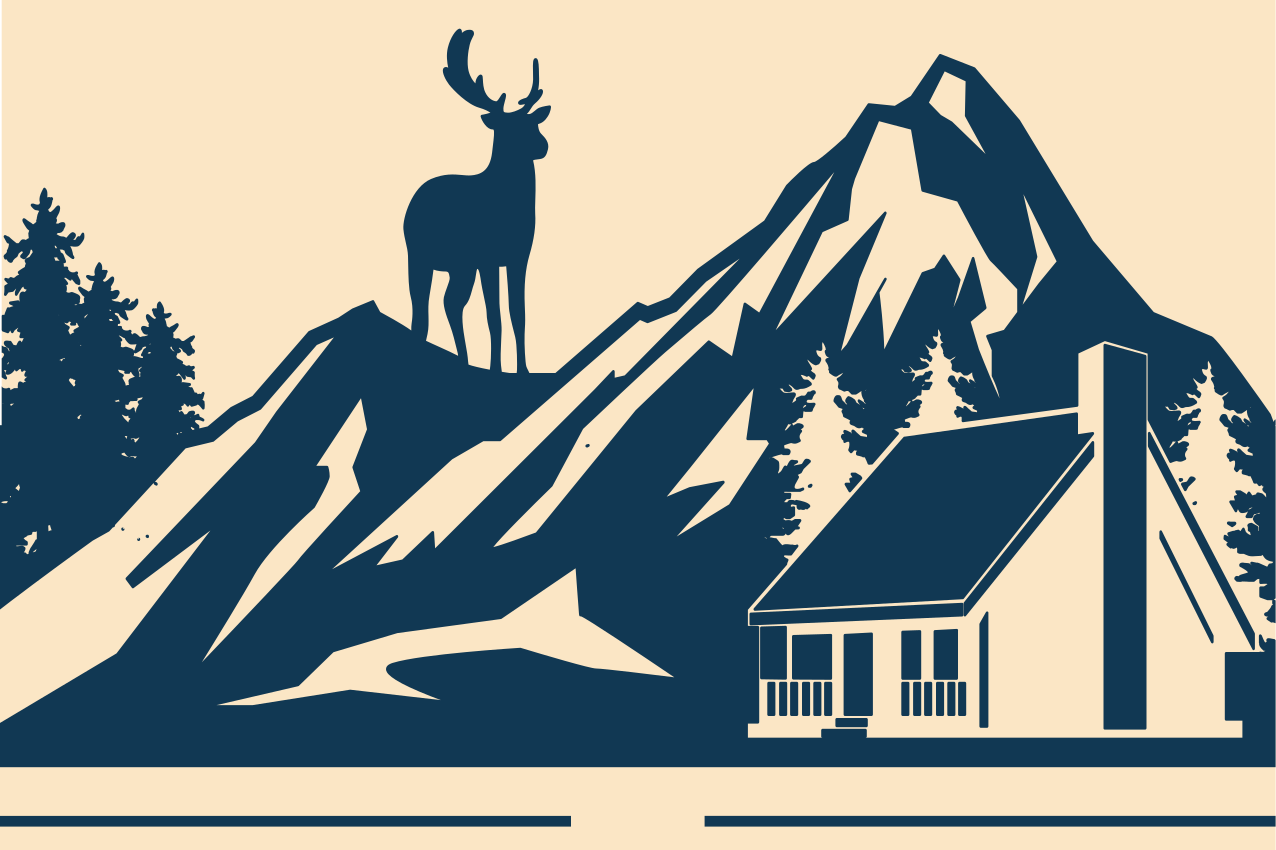 Individual mesa original paisaje de montaña grandioso - TenVinilo