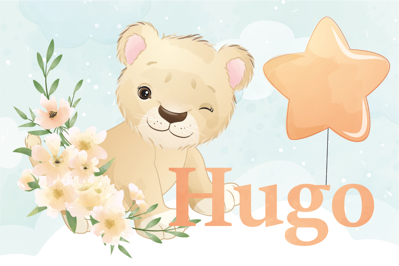 Individual de mesa infantil gráfico de león alegre - TenVinilo