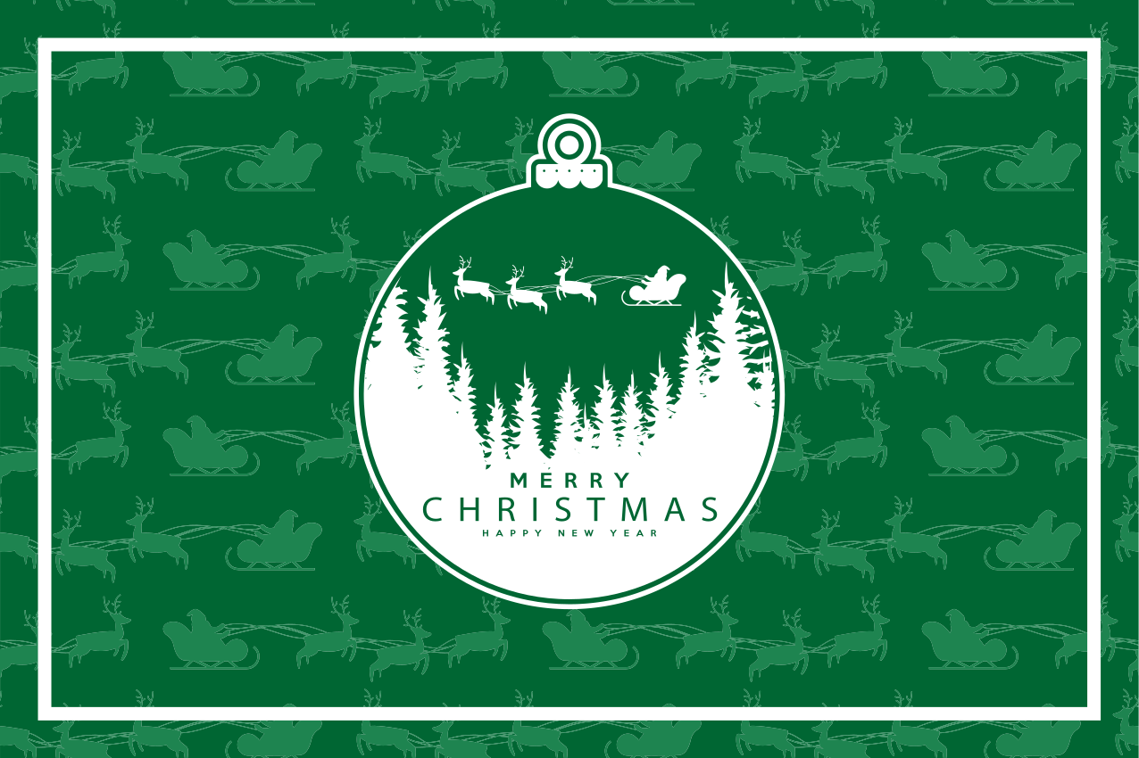 Individual de mesa navideño escena de adornos navideños - TenVinilo