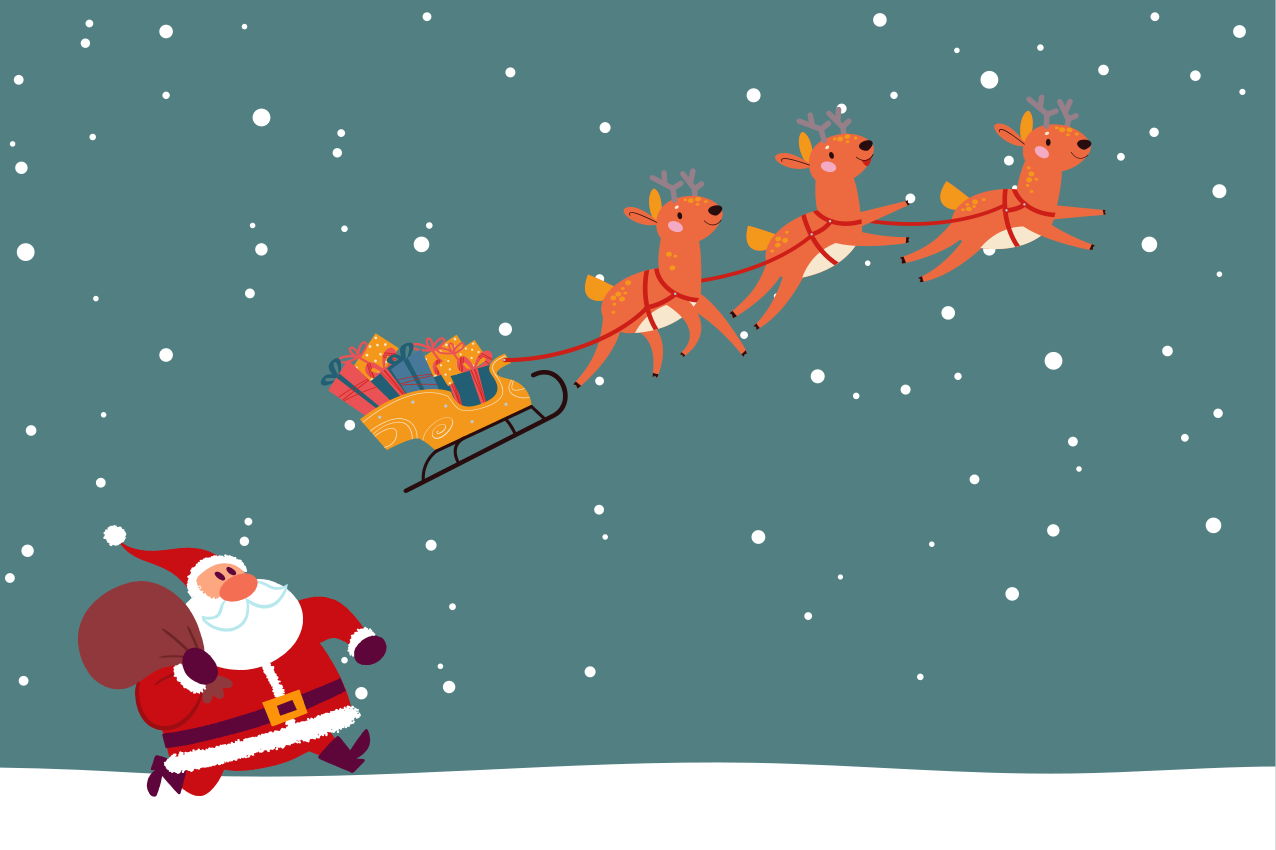 Individual de mesa navideño paseo en trineo de santa - TenVinilo