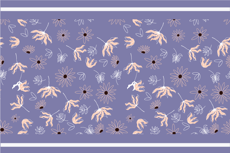 Individual de mesa patrón elementos florales - TenVinilo