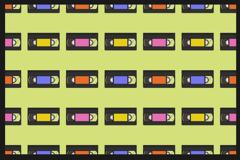 Individual mesa original patrón de cintas de video colorido - TenVinilo