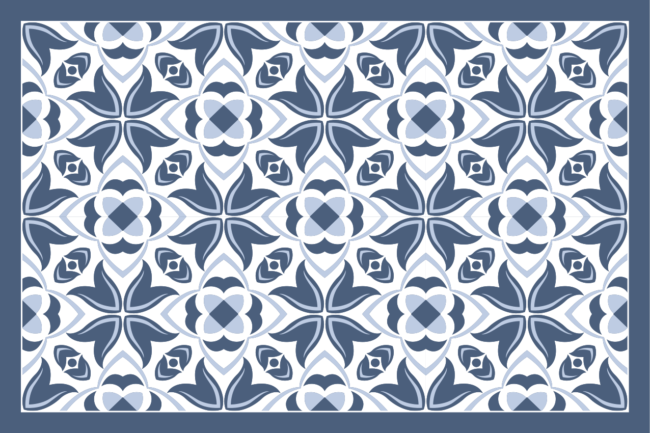 Individual de mesa patrón motivo botánico sofisticado - TenVinilo