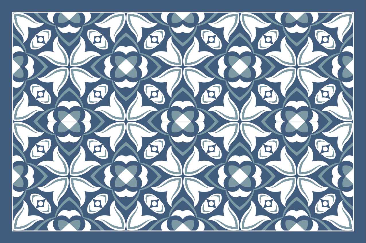 Individual de mesa patrón motivo botánico elaborado - TenVinilo