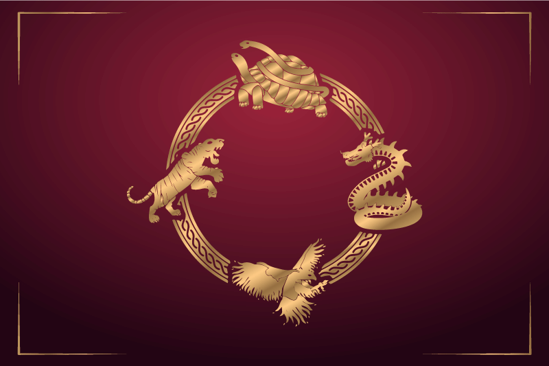 Individual mesa original emblemas de animales dorados - TenVinilo