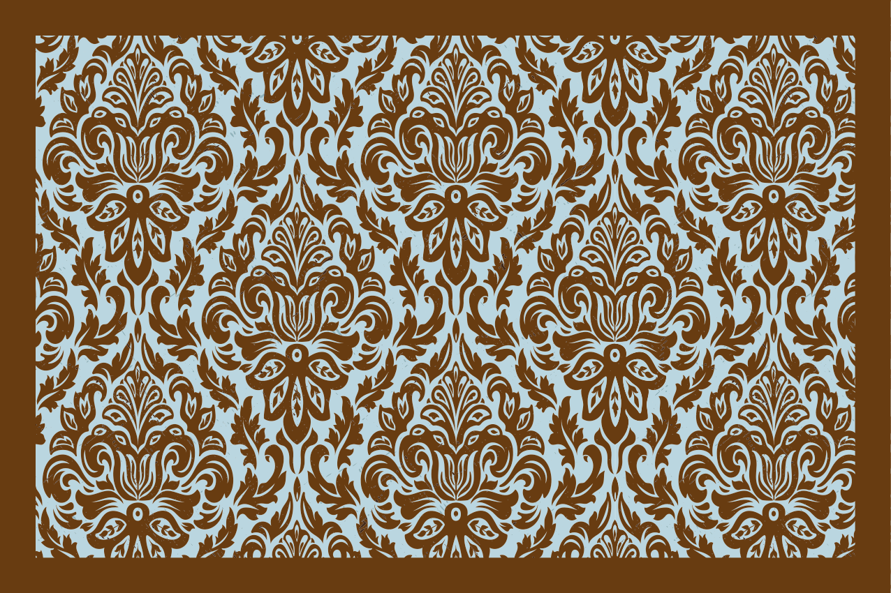 Individual de mesa patrón emblema floral intrincado - TenVinilo