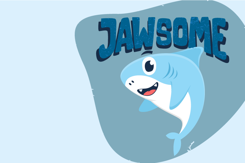 Individual de mesa infantil tiburón alegre - TenVinilo