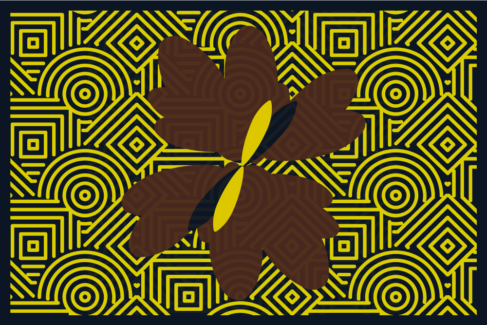 Individual de mesa patrón flor geométrica abstracta - TenVinilo