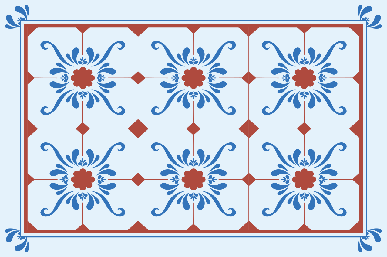 Individual de mesa patrón floral vintage - TenVinilo