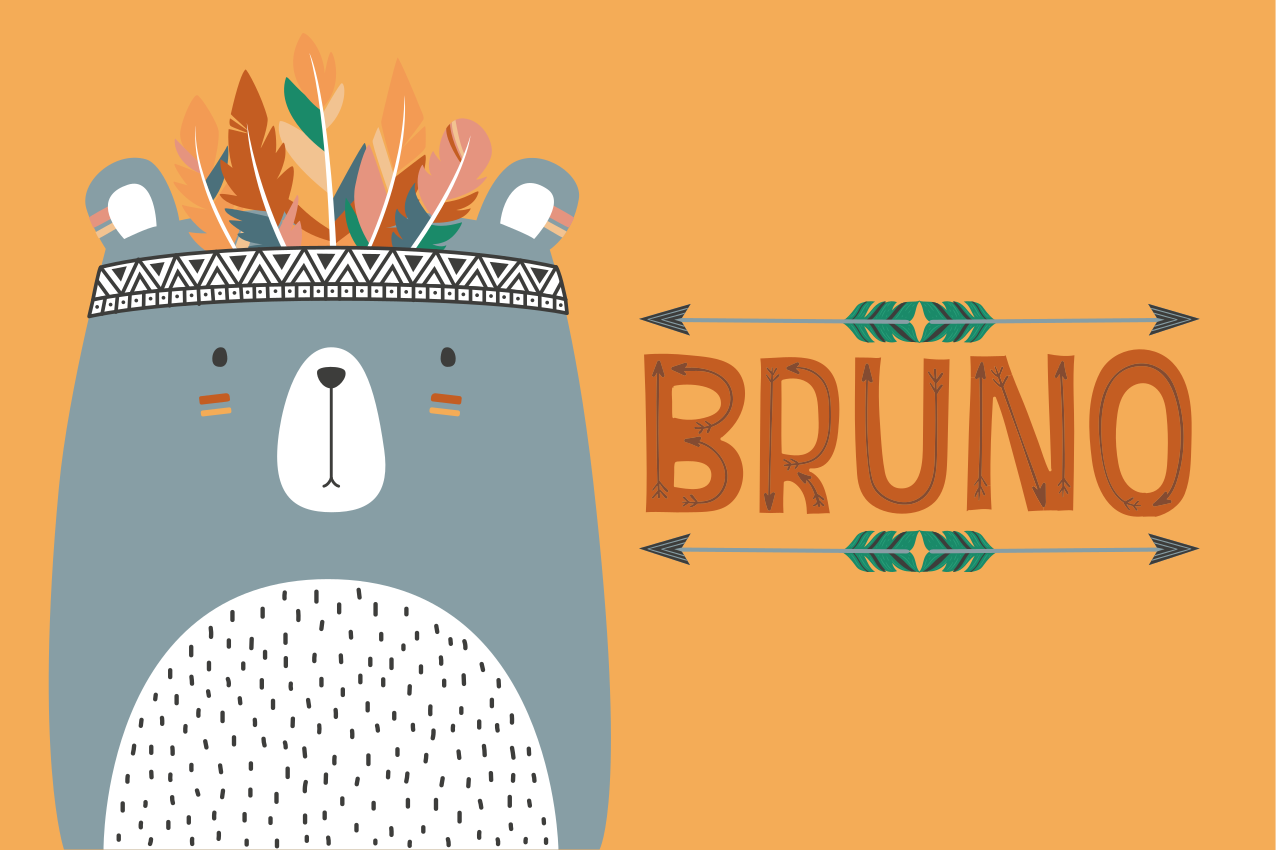 Individual de mesa infantil ilustración de oso lindo - TenVinilo