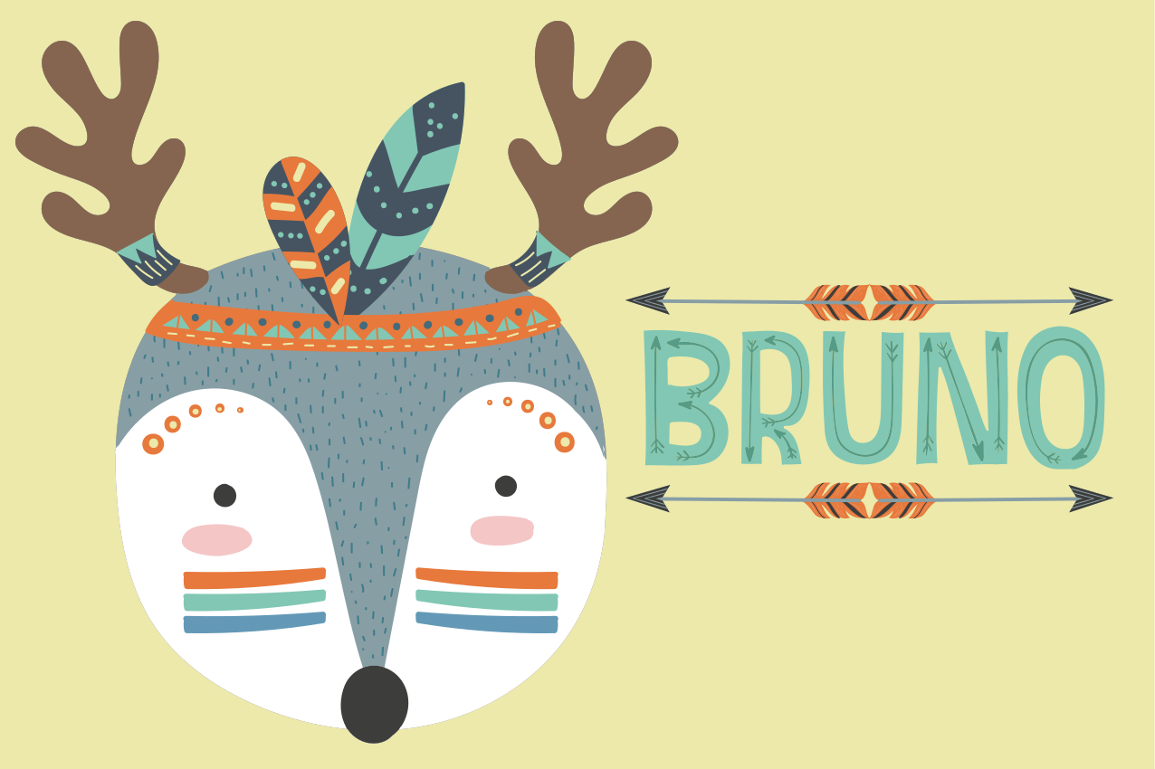 Individual de mesa infantil cara de reno linda - TenVinilo