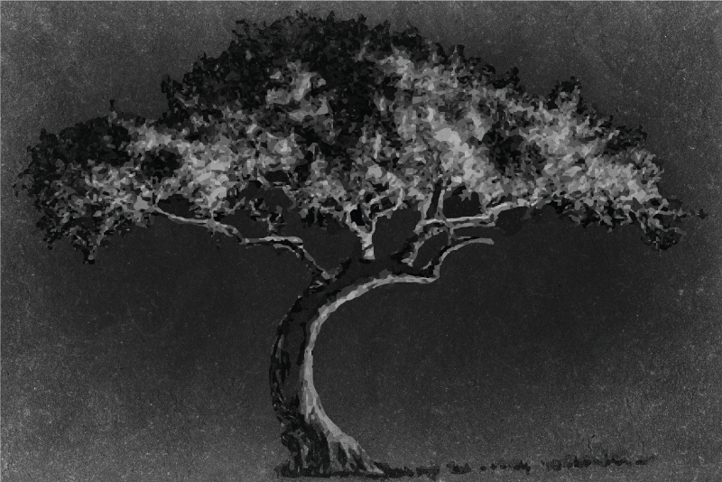 Individual de mesa patrón silueta de árbol artística - TenVinilo