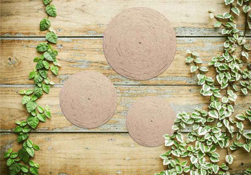 Individual mesa moderno set de posavasos naturales - TenVinilo