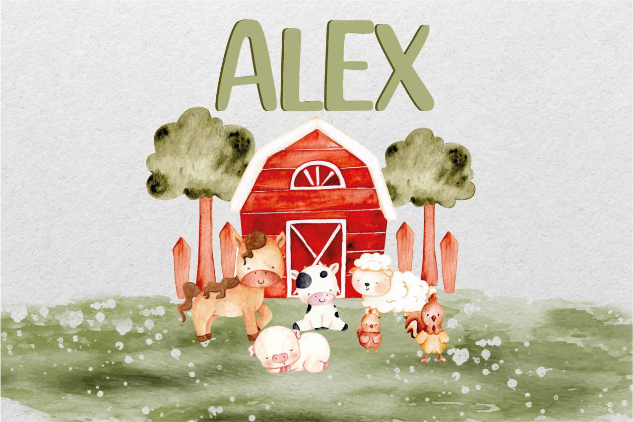 Mantel individual casa agua de color lindo granja - TenVinilo