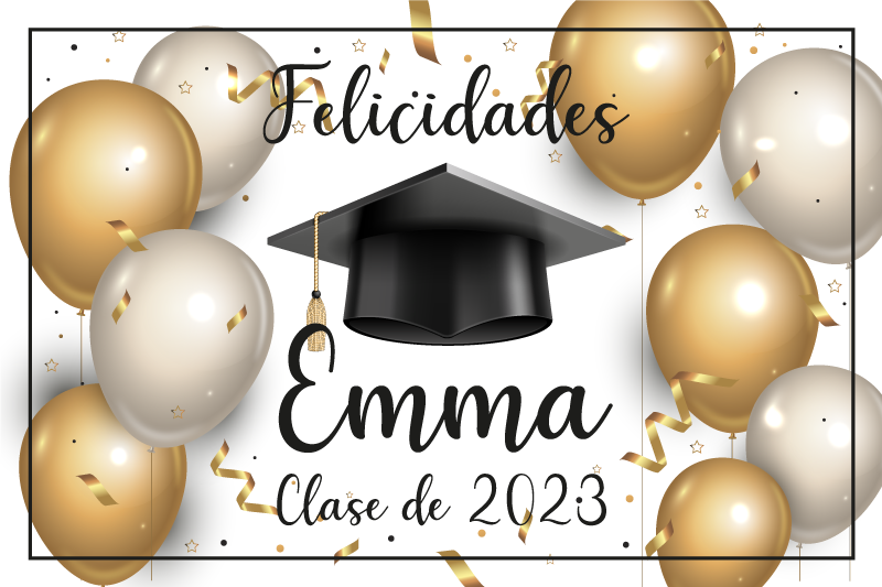 Individual original mesa nombre graduado personalizadoNombre grad - TenVinilo