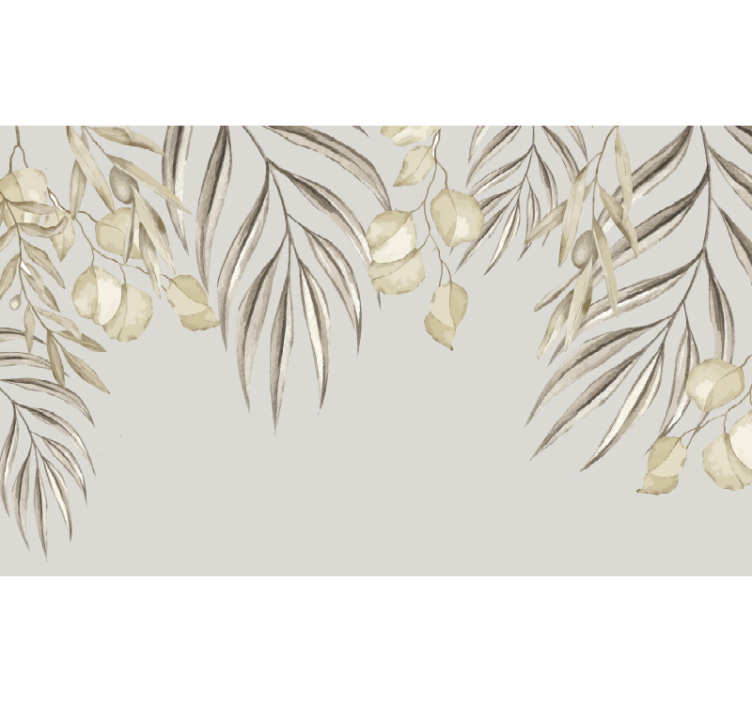 Mural baño palma beige suave - TenVinilo