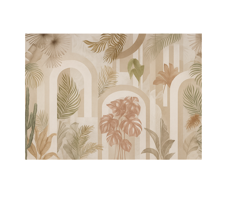 Mural para salón diseño de arcos de jungla - TenVinilo