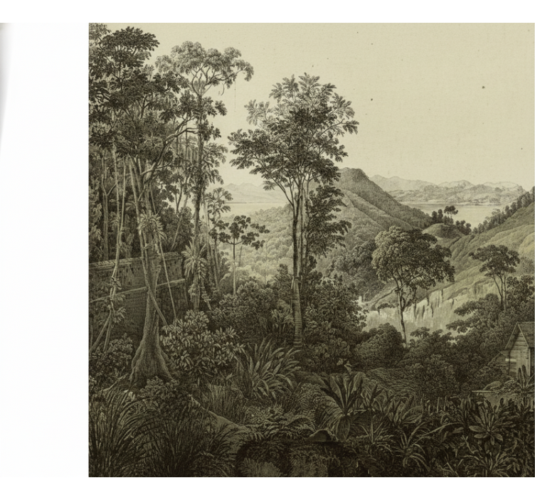 Mural de bosque estampado de bosque montañoso - TenVinilo