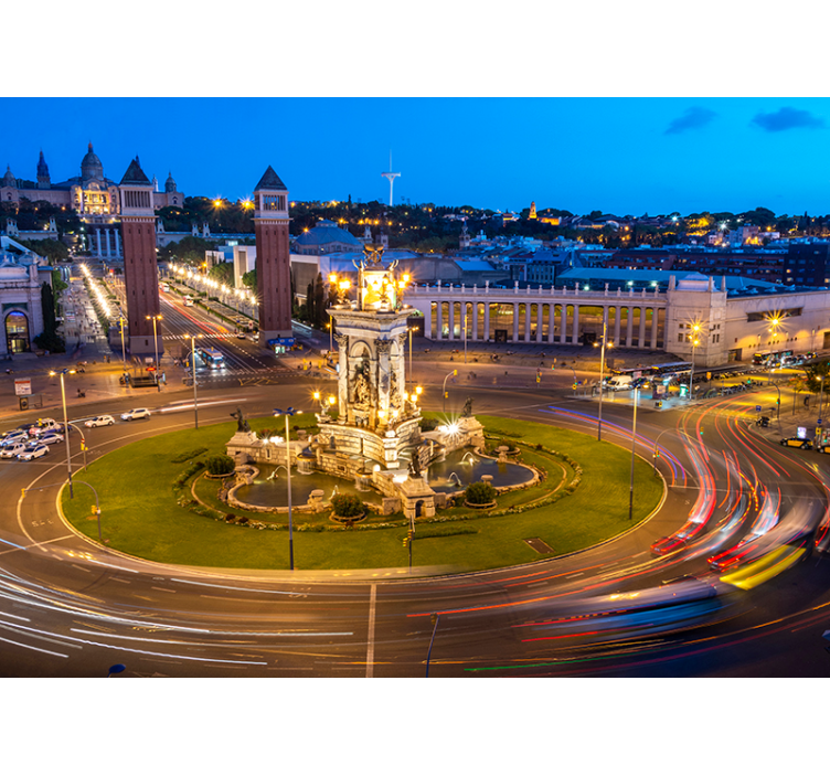 Fotomural Barcelona panorámica plaza España - TenVinilo