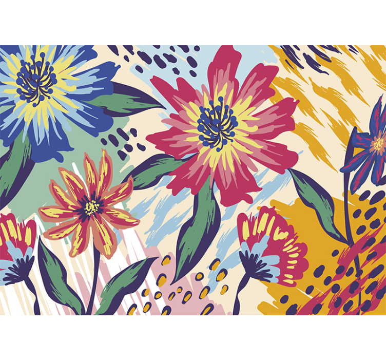 Mural de flores estallido floral - TenVinilo