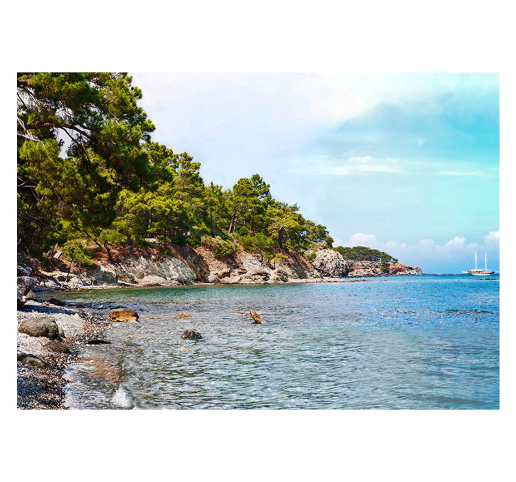 Fotomural pared de mar de playa de Antalya - TenVinilo