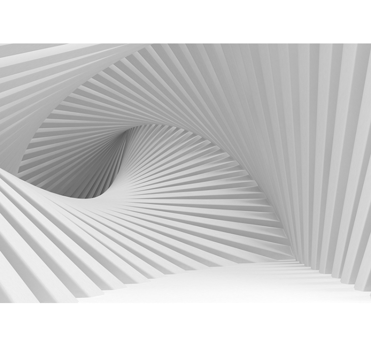 Fotomural 3D abstracto olas blancas - TenVinilo