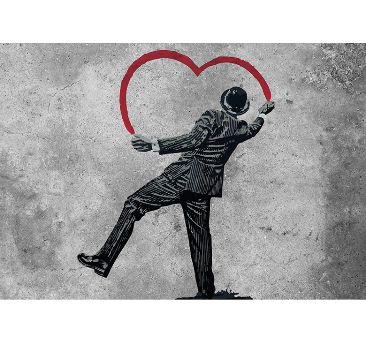 Fotomural arte urbano Banksy corazón graffiti - TenVinilo