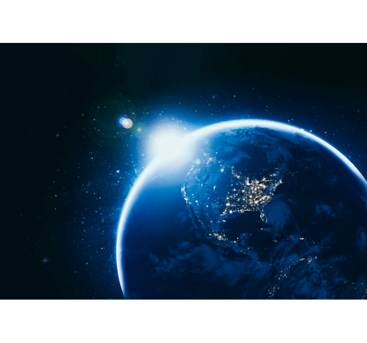 Mural del espacio esfera iluminada de la tierra - TenVinilo