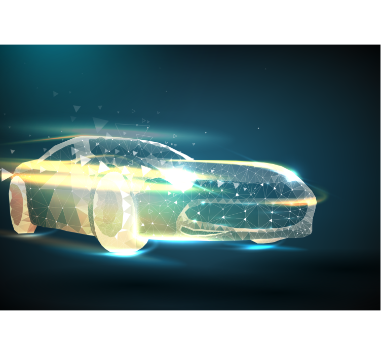 Mural de vehículos movimiento geométrico de coches - TenVinilo