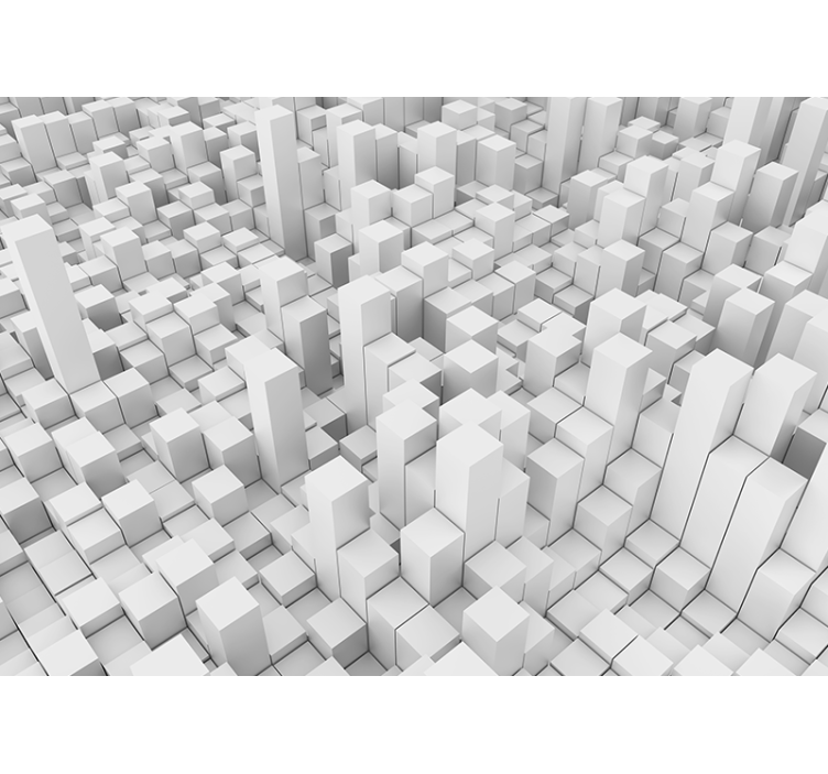 Mural abstracto monoestructuras geométricas - TenVinilo