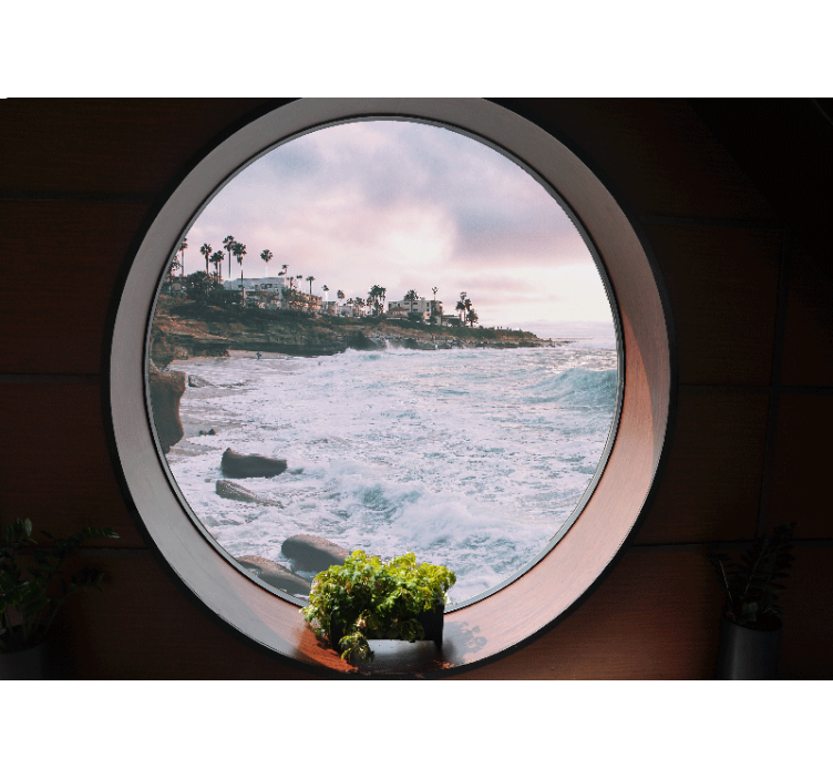 Fotomural 3D 3d, mar, paisaje, orilla, con, rocas - TenVinilo