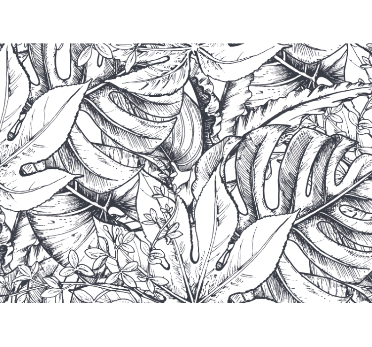 Fotomural naturaleza Selva en blanco y negro - TenVinilo