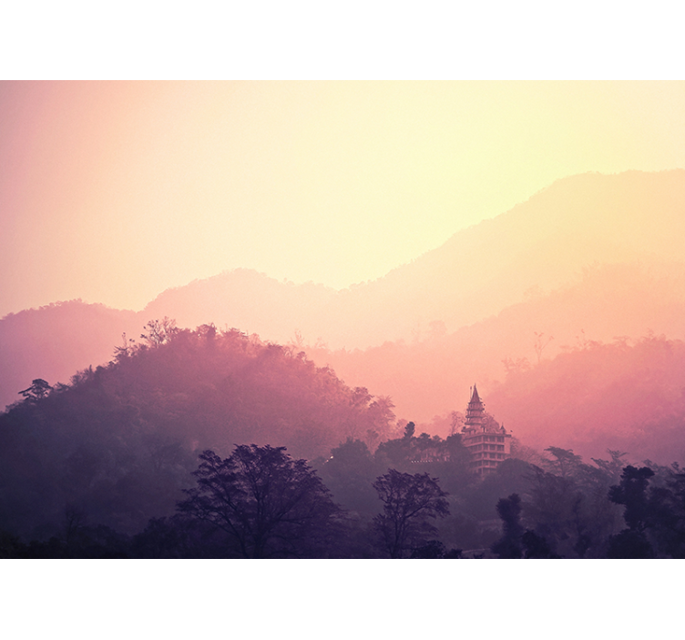 Fotomural de arboles Bosque rosa - TenVinilo