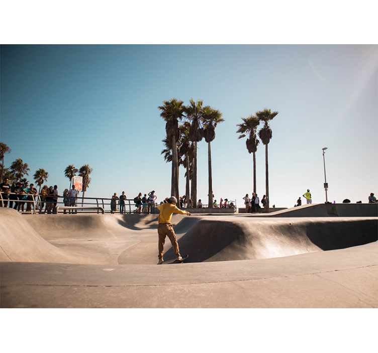 Murales para habitaciones Patinar palmera camino - TenVinilo