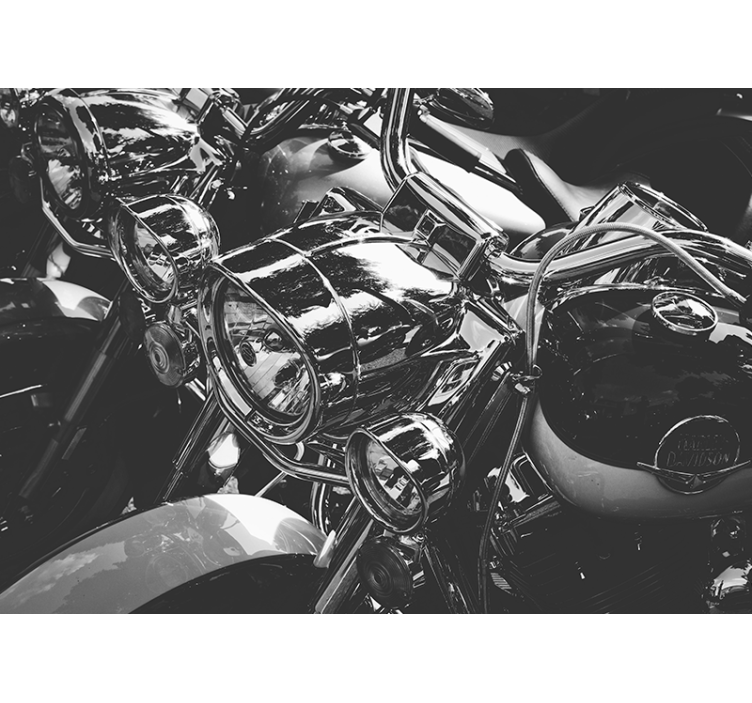 Mural de vehículos motocicletas clásicas cromadas - TenVinilo