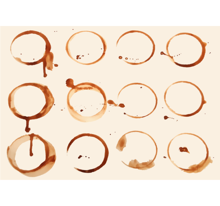 Mural para cocina patrones de anillos de café - TenVinilo