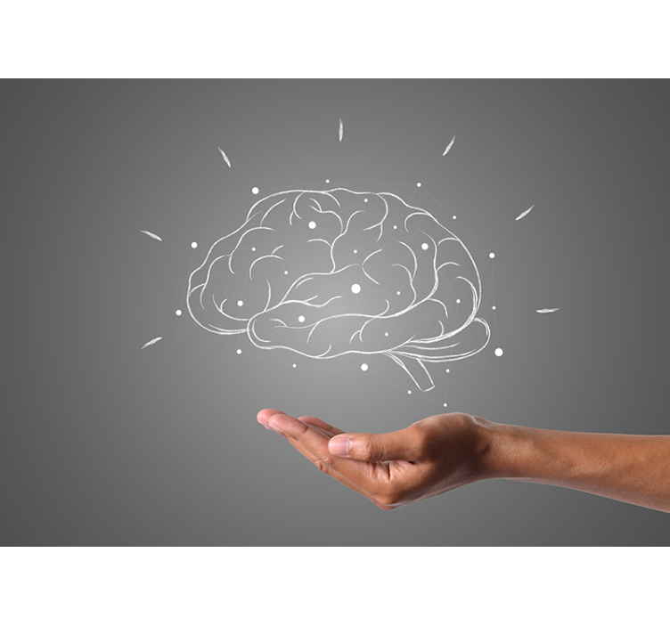 Mural de frases visualización del concepto cerebral - TenVinilo