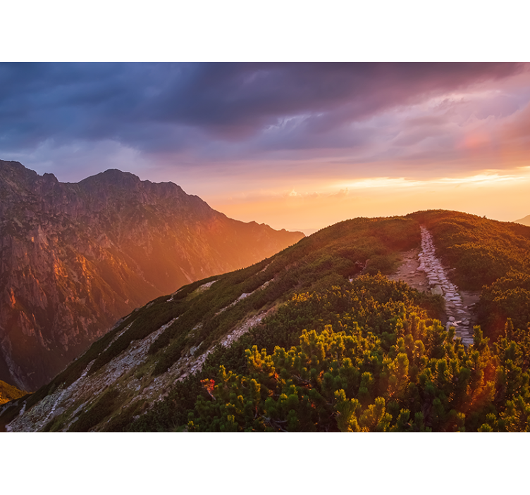 Mural de montañas gran crepúsculo en la montaña - TenVinilo