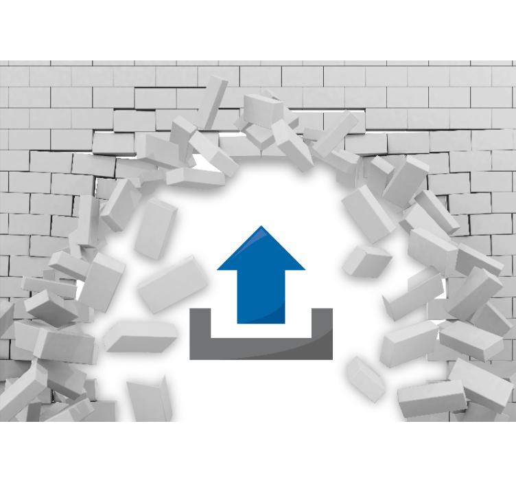 Fotomural personalizable Pared rota 3d niños ladrillos - TenVinilo