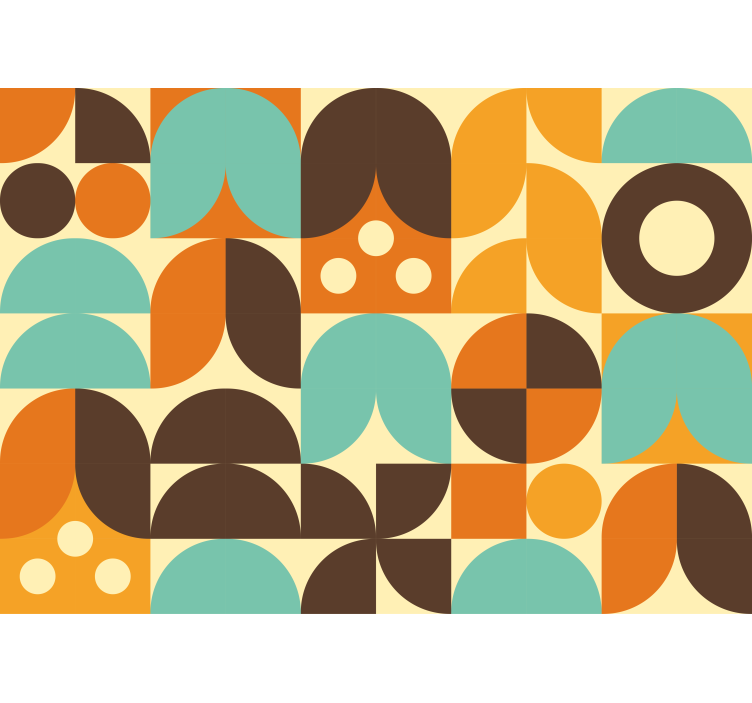 Mural vintage formas abstractas geométricas de los años 70 - TenVinilo