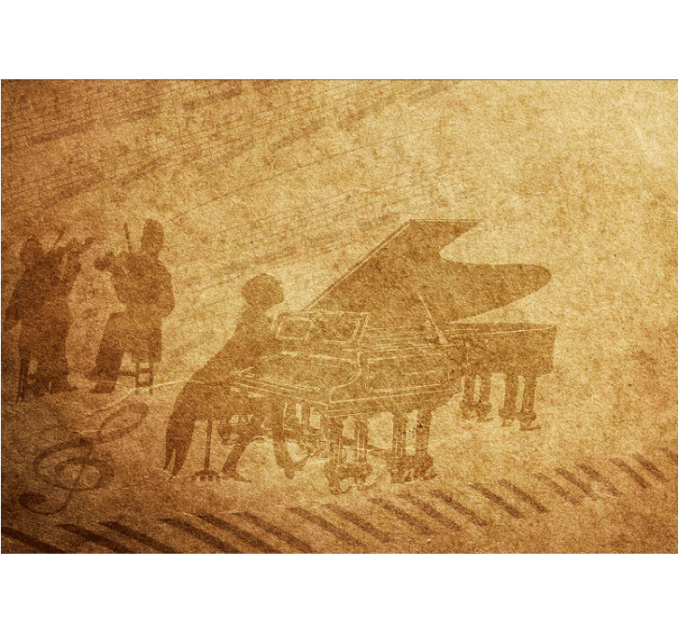 Mural de música escena de interpretación de piano - TenVinilo