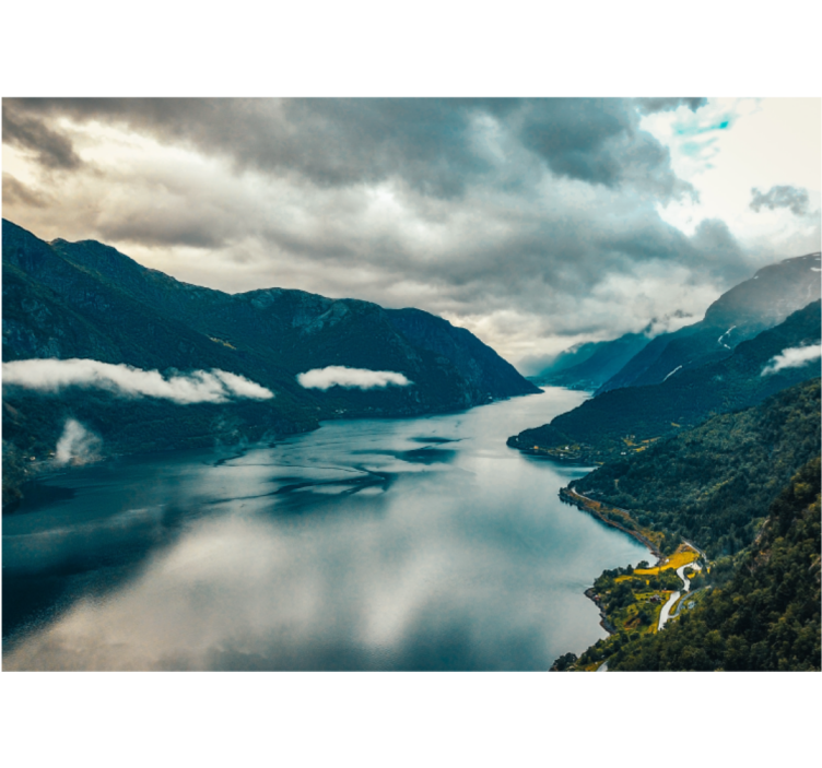 Mural de paisajes lago de montaña espejo - TenVinilo